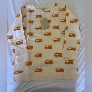 Polished print 5T Orange camping trailer Print lightweight sweatshirt.